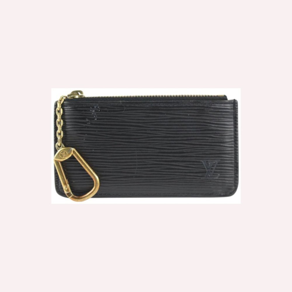 Louis Vuitton Black Epi Leather Noir Pochette Cles Key Pouch 1029lv38